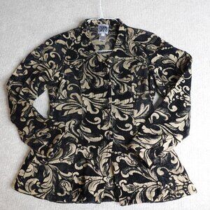 Prarie Undergr Womens Jacket Small Black Brocade Fountaine  Made in USA